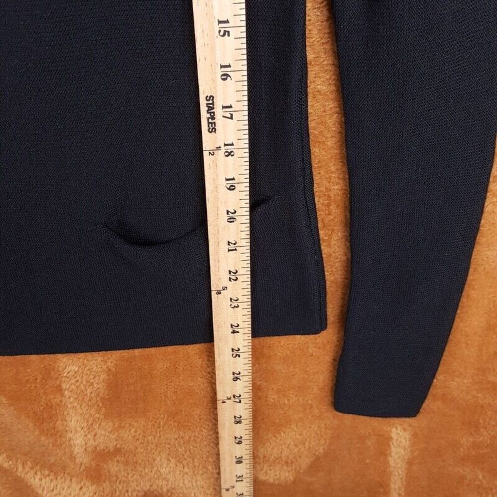 ANN TAYLOR Womens Sweater XS Black Pullover Crew Front Pockets Merino Wool Blend - Picture 6 of 8